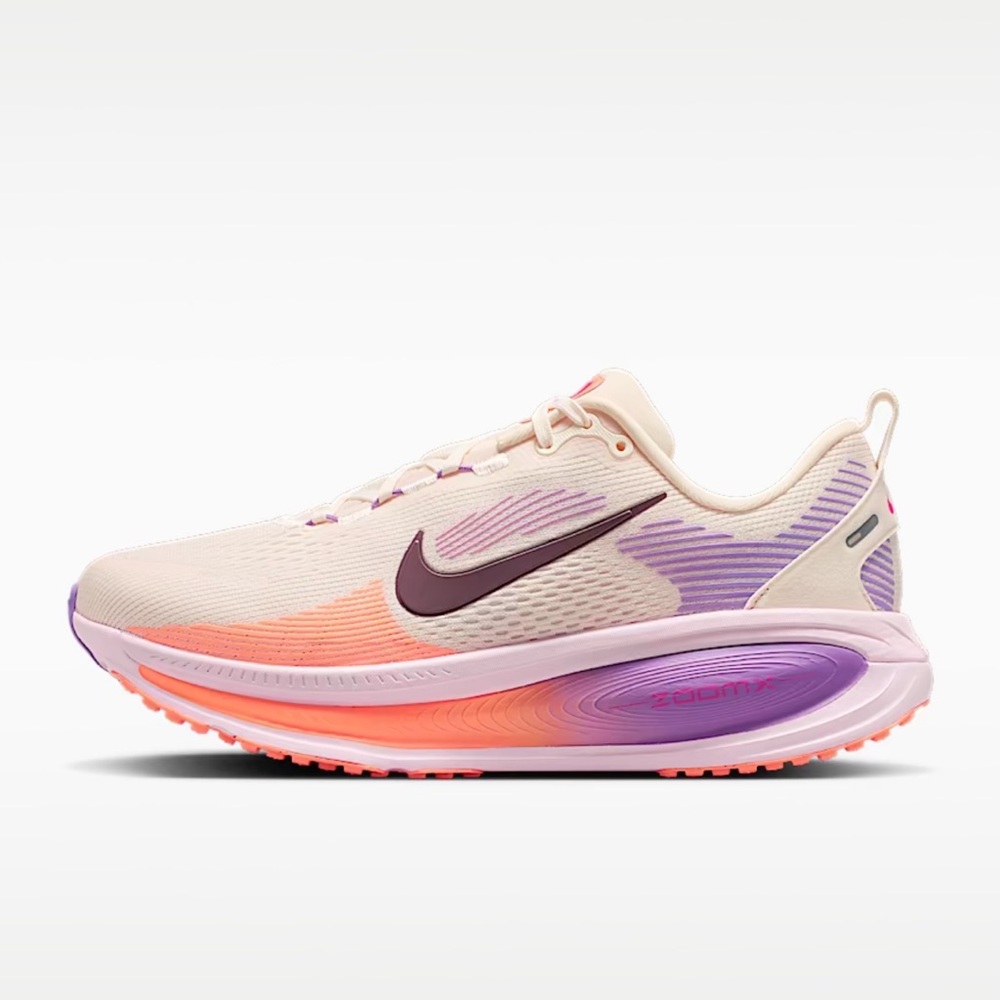 Nike Women's Running Shoe - Cream with Pink, Purple & Orange Accents